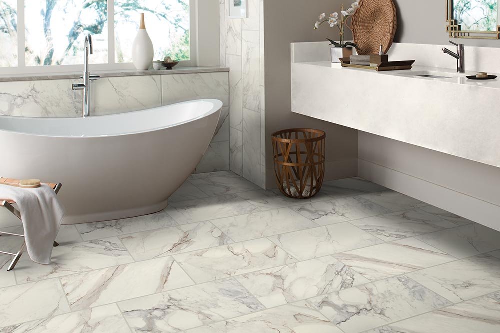 Bathroom Porcelain Marble Tile - CM Floor Covering Inc in  Stockton, CA