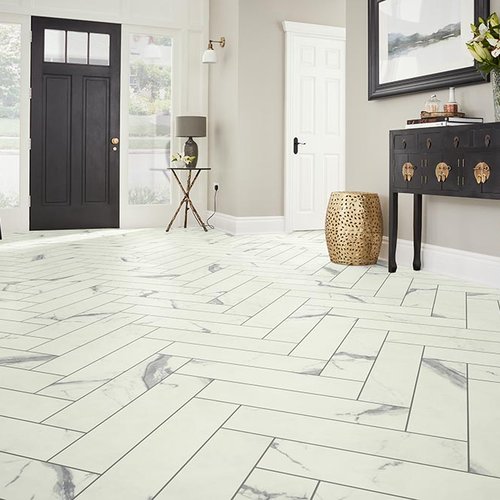 Entry Foyer Luxury Vinyl Tile Herringbone LVT -  CM Floor Covering Inc in  Stockton, CA